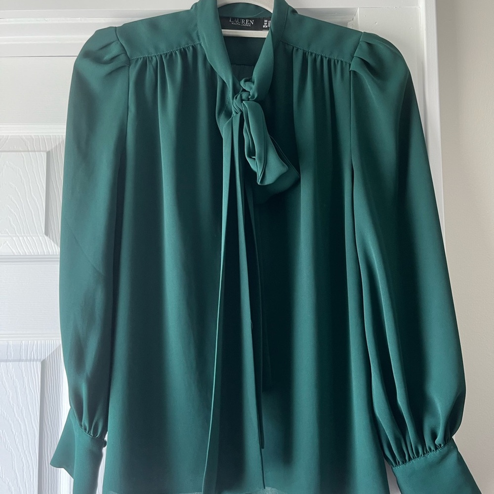 LAUREN Ralph Lauren Women's Green Blouse